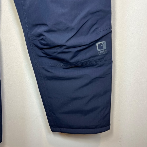 Carhartt Storm Defender Insulated Shoreline Pants Navy Blue Zip Leg NEW Sz Large - Picture 7 of 16